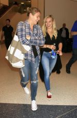 HILARY DUFF in Jeans at Los Angeles international Airport 09/16/2015