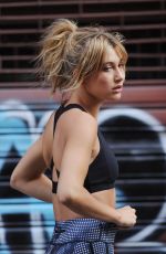 HAILEY BALDWIN in tank Top on the Set of a Photoshoot in New York 09/02/2015