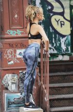 HAILEY BALDWIN in tank Top on the Set of a Photoshoot in New York 09/02/2015