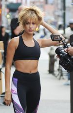HAILEY BALDWIN in tank Top on the Set of a Photoshoot in New York 09/02/2015