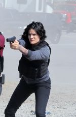 JAIMIE ALEXANDER on the Set of Blindspot in New York 09/08/2015