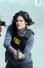 JAIMIE ALEXANDER on the Set of Blindspot in New York 09/08/2015