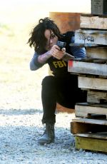 JAIMIE ALEXANDER on the Set of Blindspot in New York 09/08/2015