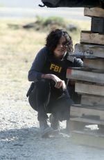 JAIMIE ALEXANDER on the Set of Blindspot in New York 09/08/2015