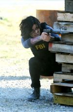 JAIMIE ALEXANDER on the Set of Blindspot in New York 09/08/2015