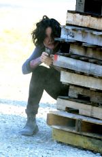 JAIMIE ALEXANDER on the Set of Blindspot in New York 09/08/2015