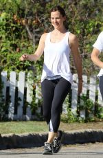 JENNIFER GARNER Out Jogging in Los Angeles 08/30/2015
