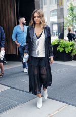 JESSICA ALBA Leaves Her Hotel in New York 09/13/2015