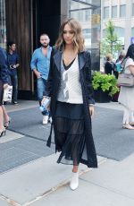 JESSICA ALBA Leaves Her Hotel in New York 09/13/2015