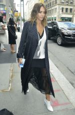 JESSICA ALBA Leaves Her Hotel in New York 09/13/2015