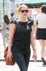 JESSICA CHASTAIN Out and About in New York 08/31/2015