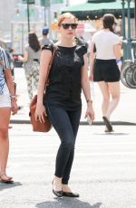 JESSICA CHASTAIN Out and About in New York 08/31/2015