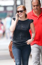 JESSICA CHASTAIN Out and About in New York 08/31/2015