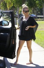 KALEY CUOCO Walks Her Dog Out at a Park in Los Angeles 09/27/2015
