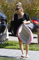 KALEY CUOCO Walks Her Dog Out at a Park in Los Angeles 09/27/2015