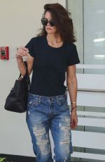 KATIE HOLMES in Ripped Jeans Out in Santa Monica 09/23/2015