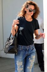 KATIE HOLMES in Ripped Jeans Out in Santa Monica 09/23/2015