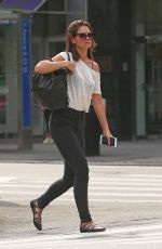 KATIE HOLMES Out and About in New York 08/30/2015