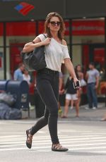 KATIE HOLMES Out and About in New York 08/30/2015