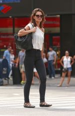 KATIE HOLMES Out and About in New York 08/30/2015