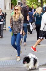 KATRINA BOWDEN Walks Her Dog out in East Village 09/25/2015