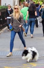 KATRINA BOWDEN Walks Her Dog out in East Village 09/25/2015