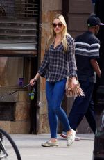 KATRINA BOWDEN Walks Her Dog out in East Village 09/25/2015