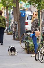 KATRINA BOWDEN Walks Her Dog out in East Village 09/25/2015