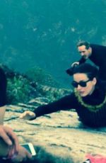 KATY PERRT Rock Climbing at Machu Picchu in Peru 09/24/2015