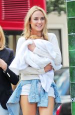KIMBERLEY GARNER With Her New Puppy Out on Kings Road in London 09/04/2015