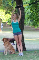 KIMBERLEY GARNER Working Out at a Park in London 02/09/2015