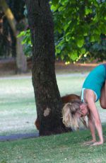 KIMBERLEY GARNER Working Out at a Park in London 02/09/2015