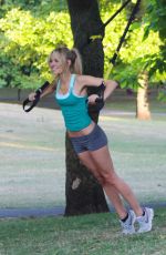 KIMBERLEY GARNER Working Out at a Park in London 02/09/2015