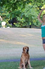 KIMBERLEY GARNER Working Out at a Park in London 02/09/2015