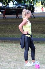 KIMBERLEY GARNER Working Out at a Park in London 02/09/2015