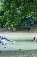 KIMBERLEY GARNER Working Out at a Park in London 02/09/2015