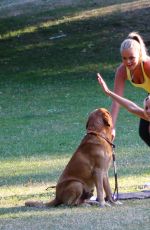 KIMBERLEY GARNER Working Out at a Park in London 02/09/2015