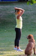KIMBERLEY GARNER Working Out at a Park in London 02/09/2015