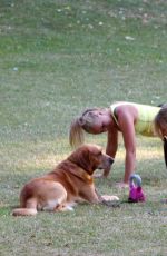 KIMBERLEY GARNER Working Out at a Park in London 02/09/2015