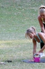 KIMBERLEY GARNER Working Out at a Park in London 02/09/2015
