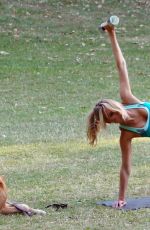 KIMBERLEY GARNER Working Out at a Park in London 02/09/2015