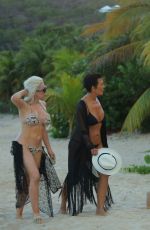 KRIS JENNER in Bikini at a Beach in St. Barts 08/26/2015