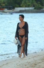 KRIS JENNER in Bikini at a Beach in St. Barts 08/26/2015