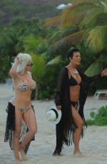 KRIS JENNER in Bikini at a Beach in St. Barts 08/26/2015