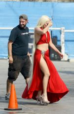 LADY GAGA on the Set of American Horror Story in Hollywood 09/10/2015