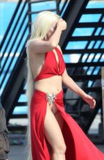 LADY GAGA on the Set of American Horror Story in Hollywood 09/10/2015