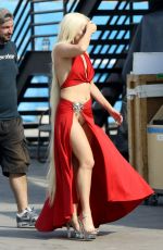 LADY GAGA on the Set of American Horror Story in Hollywood 09/10/2015
