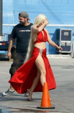LADY GAGA on the Set of American Horror Story in Hollywood 09/10/2015