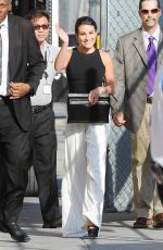 LEA MICHELE Arrives at Jimmy Kimmel Live! in Hollywood 09/22/2015