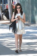 LILY COLLINS Out and About in West Hollywood 09/08/2015